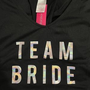 Team Bride Swim / Bathing Suit Cover / Black Mini Ruched Dress NWT Size Large